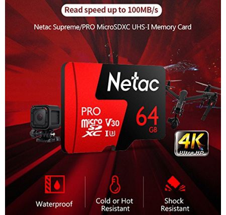THẺ NHỚ NETAC 64GB U3 PRO MICRO TF TỐC ĐỘ CAO 98MB/S CHÍNH HÃNG