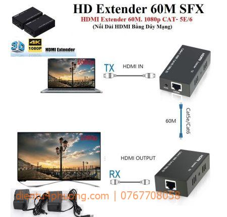 HD EXTENDER 60M SFX ( NỐI DÀI HDMI BẰNG DÂY LAN 60m )