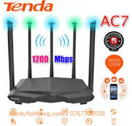 Phát Wireless Tenda AC7 - AC1200 2 Băng Tần - 5 Anten