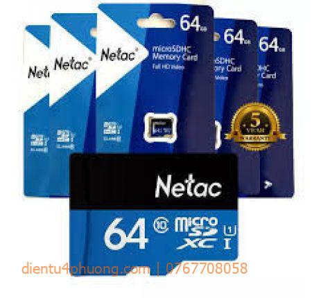 Thẻ Nhớ Micro SD NETAC 64G Class 10 Box