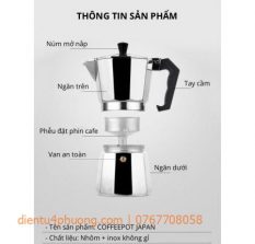 BÌNH PHA CAFE 300ML INOX MOKA 6 CUP