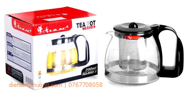Bình Lọc Trà Bằng Thủy Tinh Cao Cấp Sang Trọng LiLac 700ml
