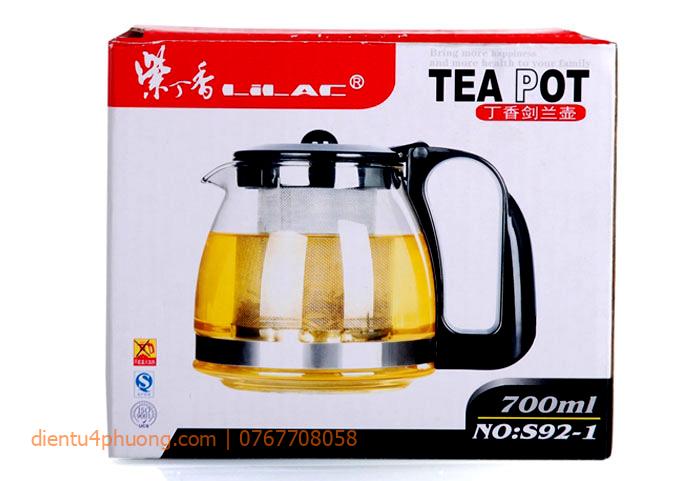 Bình Lọc Trà Bằng Thủy Tinh Cao Cấp Sang Trọng LiLac 700ml