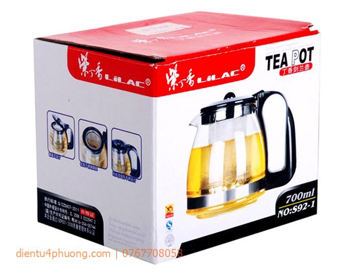 Bình Lọc Trà Bằng Thủy Tinh Cao Cấp Sang Trọng LiLac 700ml